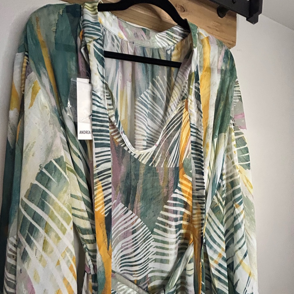 NWT Andrea Iyamah Sade Multicolor Cover-Up Maxi Dress - Picture 7 of 12